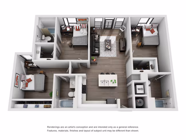 Unit 3 Bed Spaces Private floor plan